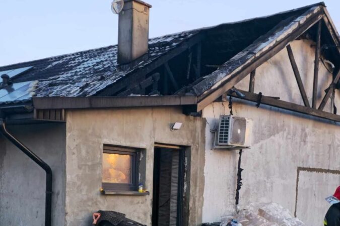 Pożar domu w miejscowości Horodyszcze Kolonia