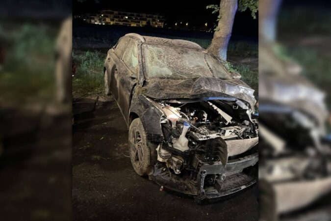 Hyundai uderzył w drzewo na ul. Zemborzyckiej